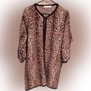 Skovhuus - Danish knitwear co. - animal print cardigan, sz S, but also fits a M.